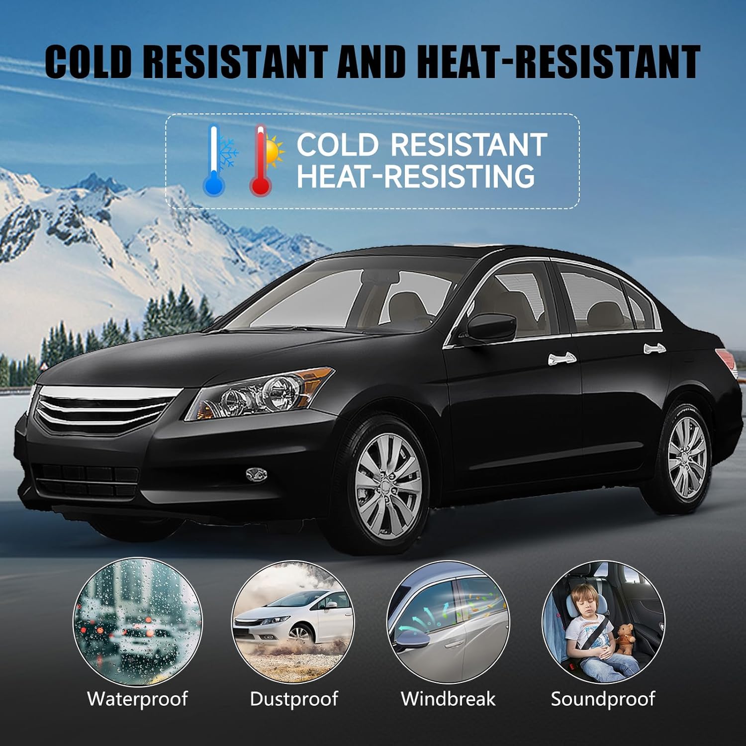 Window Molding Trim for Honda Accord 2008-2012,4-Door Sedan,Chrome Outside Door Weatherstrip Window Seal Belt,Replace#72410-TA0-A01 72450-TA0-A01 72910-TA0-A01 72950-TA0-A01