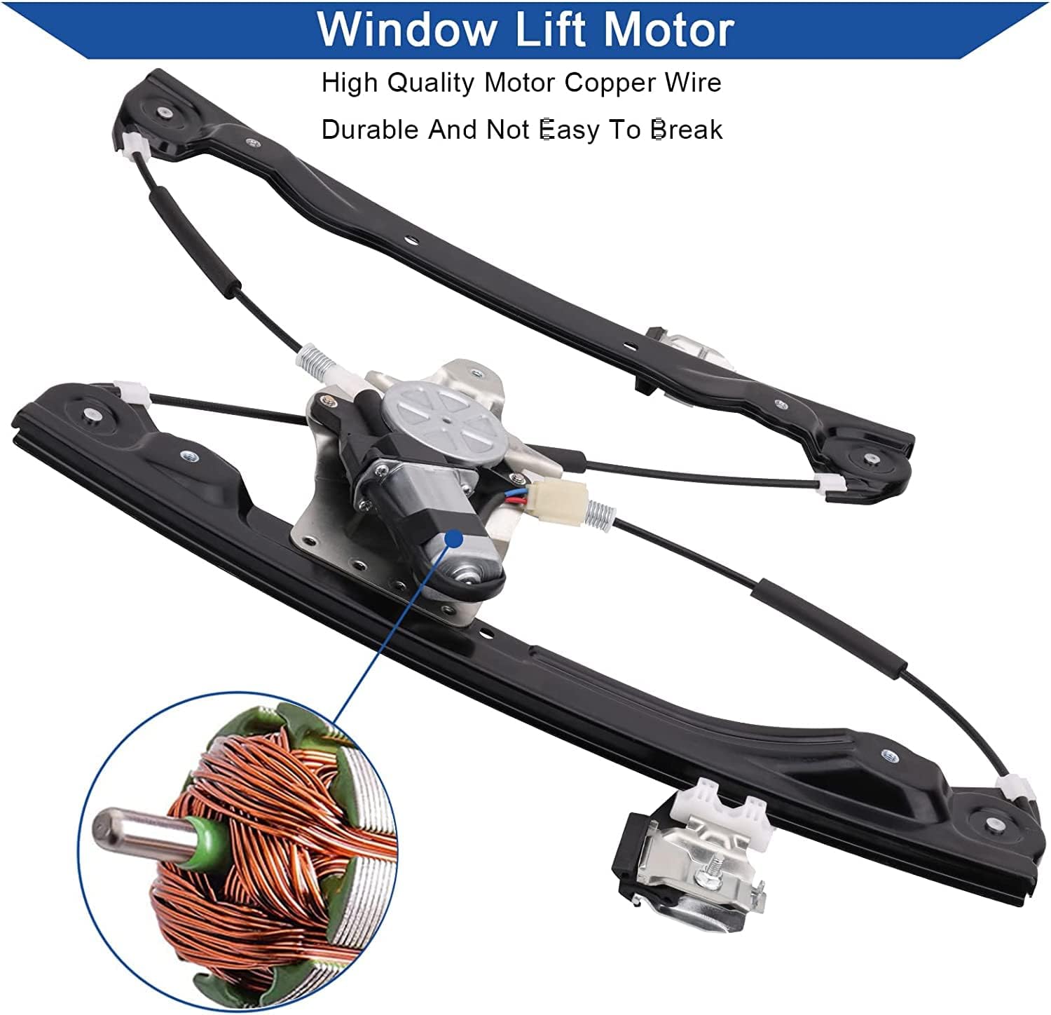 Power Window Lift Regulator with Motor Assembly Front Right Passenger Side Compatible with Chevrolet Cruze 2012-2015/ Chevy Cruze Limited 2016 (2 Pins), Replace OE 751-740
