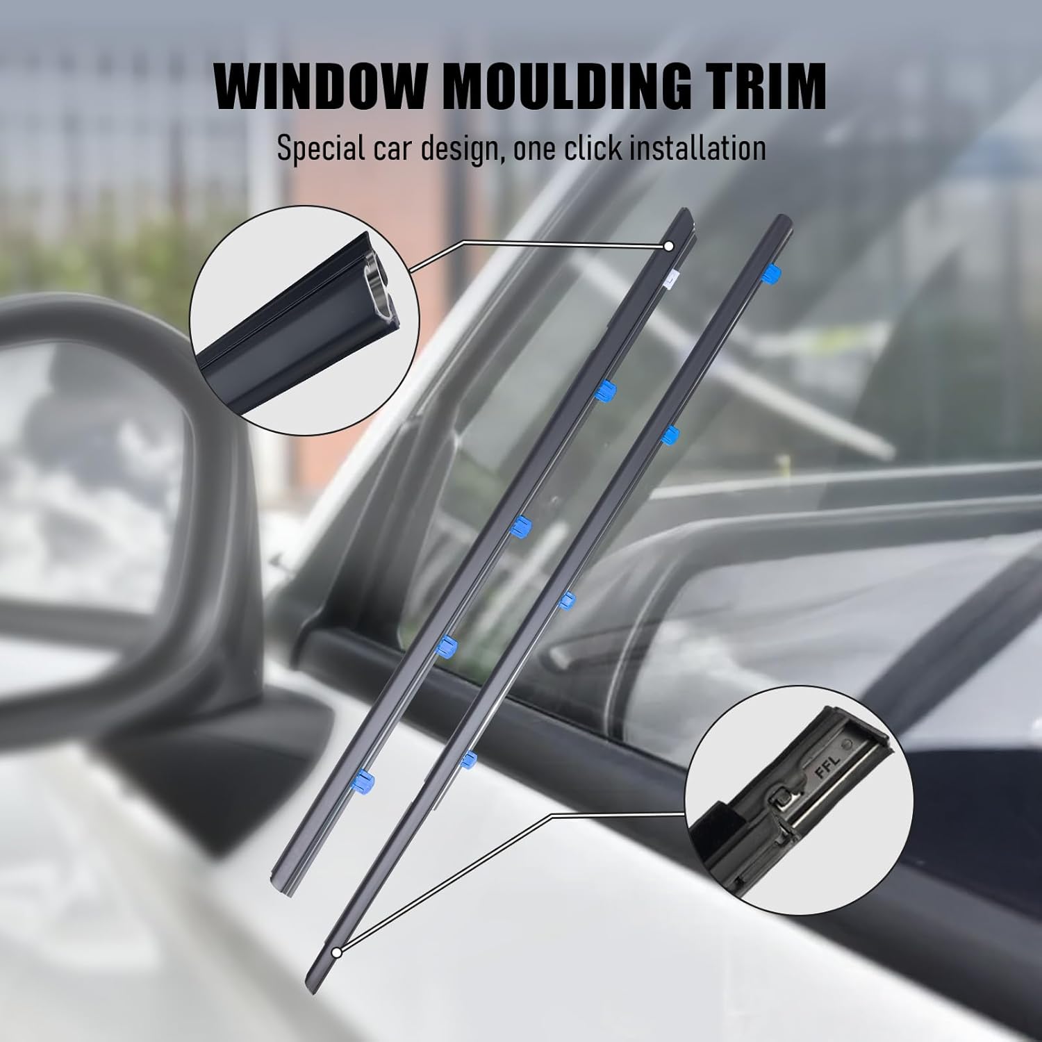 Car Window Weather Stripping Molding Trim Belt,Compatible with Honda Civic 2012-2015 4-Door Sedan,Replace#72450-TR0-A01 72410-TR0-A01 72950-TR0-A01 72910-TR0-A01