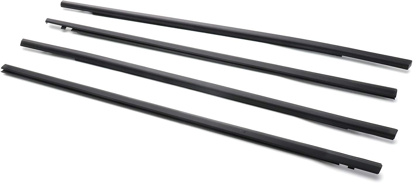 MotorFansClub 4PCS Weatherstrip Window Sealing Fit for Honda Civic Sedan 2016 2017 2018 2019 2020 2021 Sealing Strip Door Outside Trim, Black