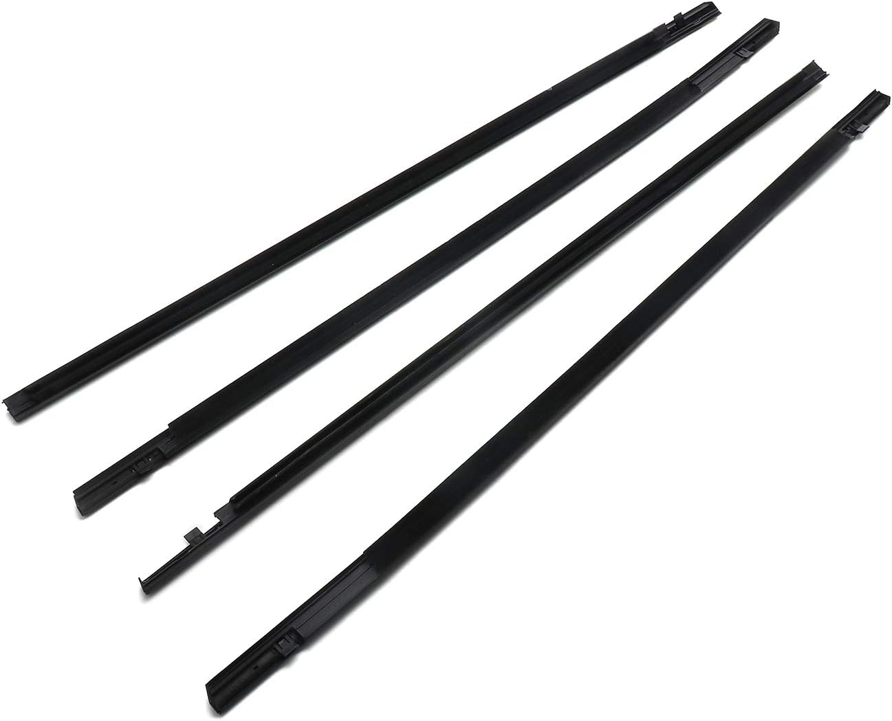 MotorFansClub 4PCS Weatherstrip Window Sealing Fit for Honda Civic Sedan 2016 2017 2018 2019 2020 2021 Sealing Strip Door Outside Trim, Black