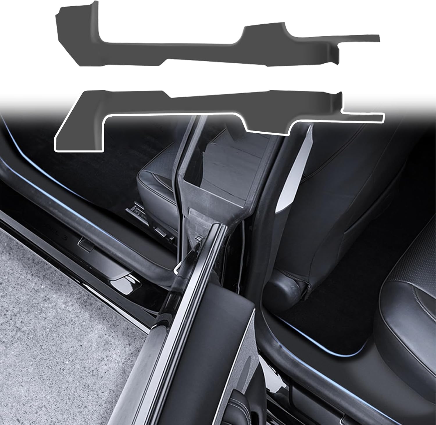 Scratch Protection Door Sill Protector for Tesla Model 3 Highland 2024 Front and Rear Door Entry Guard Scuff Plate TPE Door Sill Threshold Protector