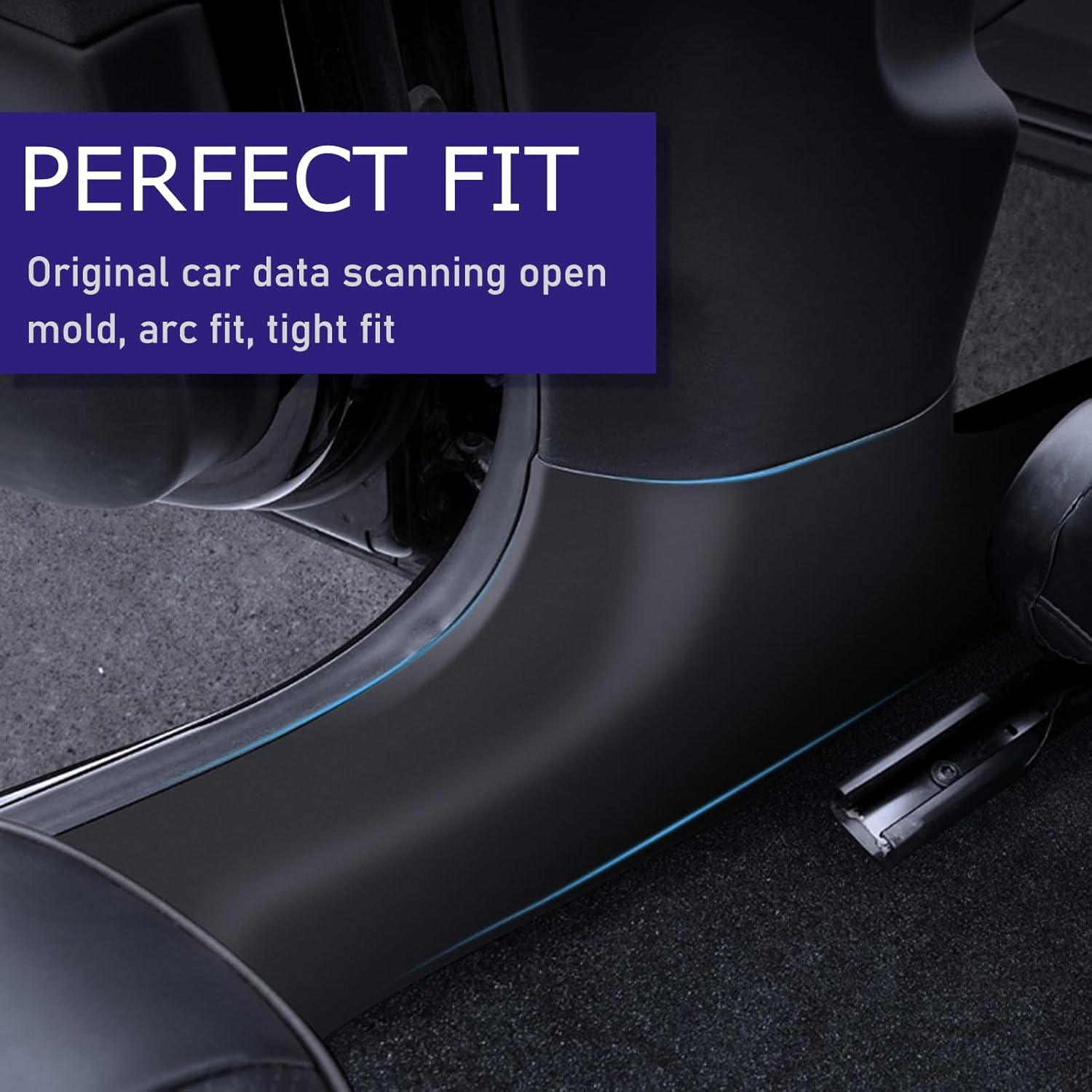 Scratch Protection Door Sill Protector for Tesla Model 3 Highland 2024 Front and Rear Door Entry Guard Scuff Plate TPE Door Sill Threshold Protector
