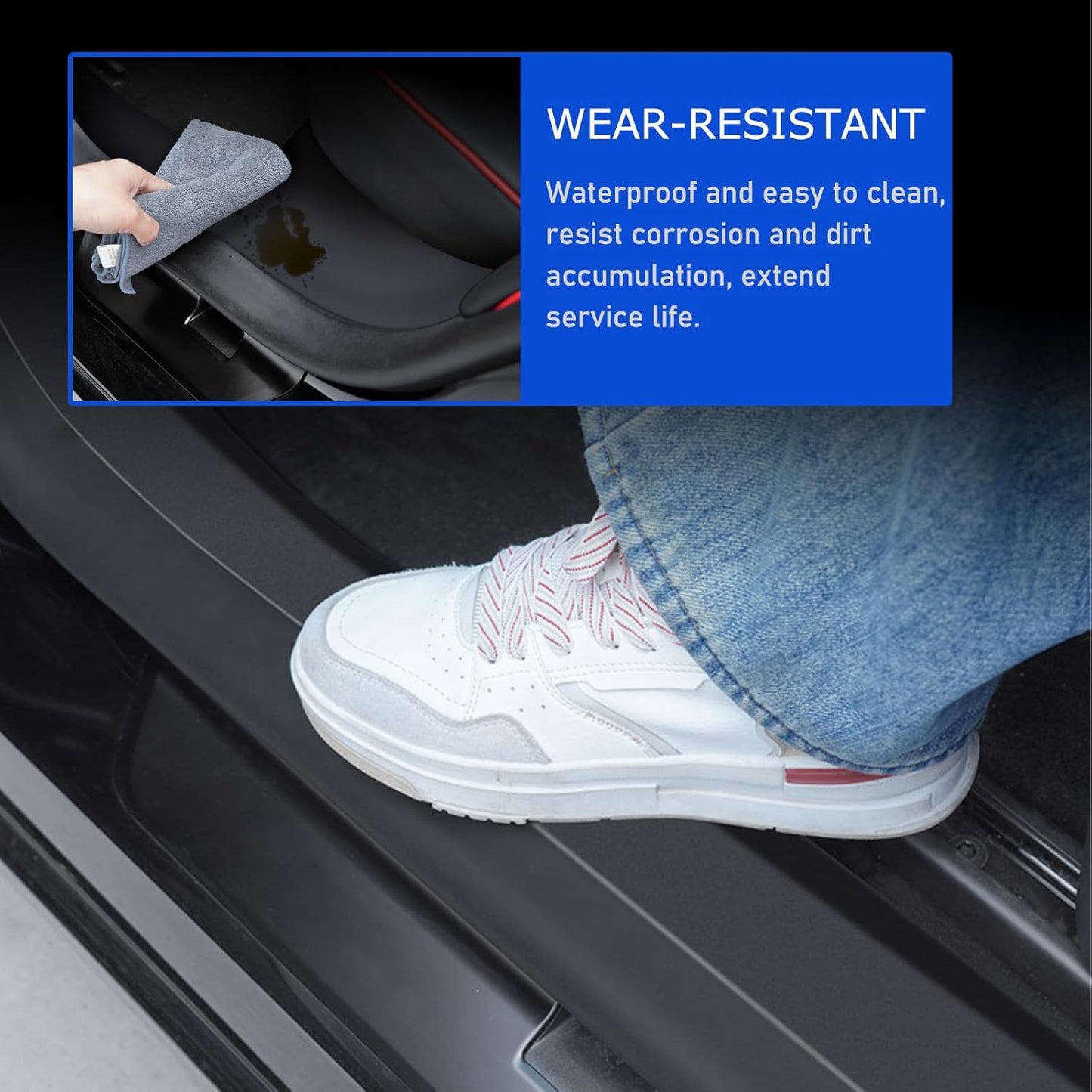 Scratch Protection Door Sill Protector for Tesla Model 3 Highland 2024 Front and Rear Door Entry Guard Scuff Plate TPE Door Sill Threshold Protector