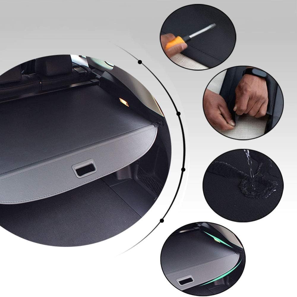kaungka Cargo Cover Retractable Compatible with 2022 Kia EV6 Black Trunk Shielding Shade