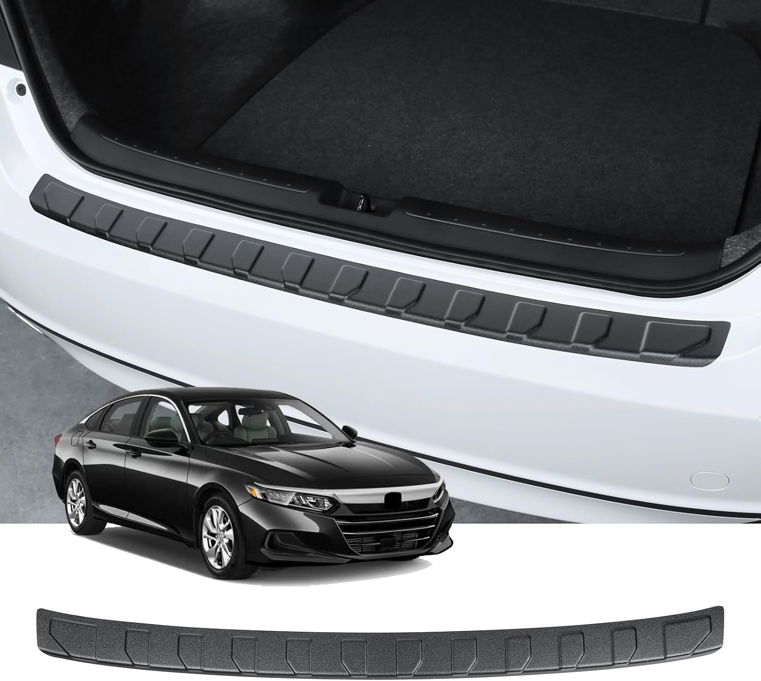 Exterior Rear Bumper Protector Compatible with Honda Accord 2022 2021 2020 2019 2018 Hybrid (Include HEV) Accessories ABS Material Rear Bumper Guard Trunk Sill Protector (Black)