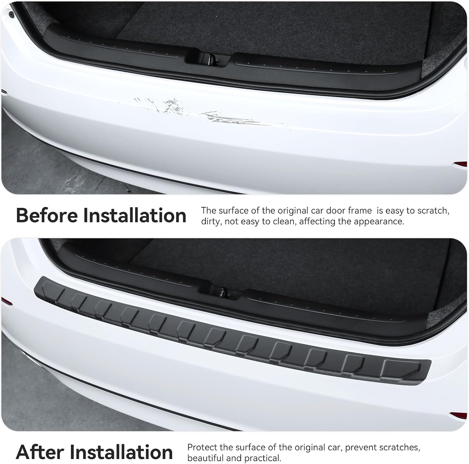 Exterior Rear Bumper Protector Compatible with Honda Accord 2022 2021 2020 2019 2018 Hybrid (Include HEV) Accessories ABS Material Rear Bumper Guard Trunk Sill Protector (Black)
