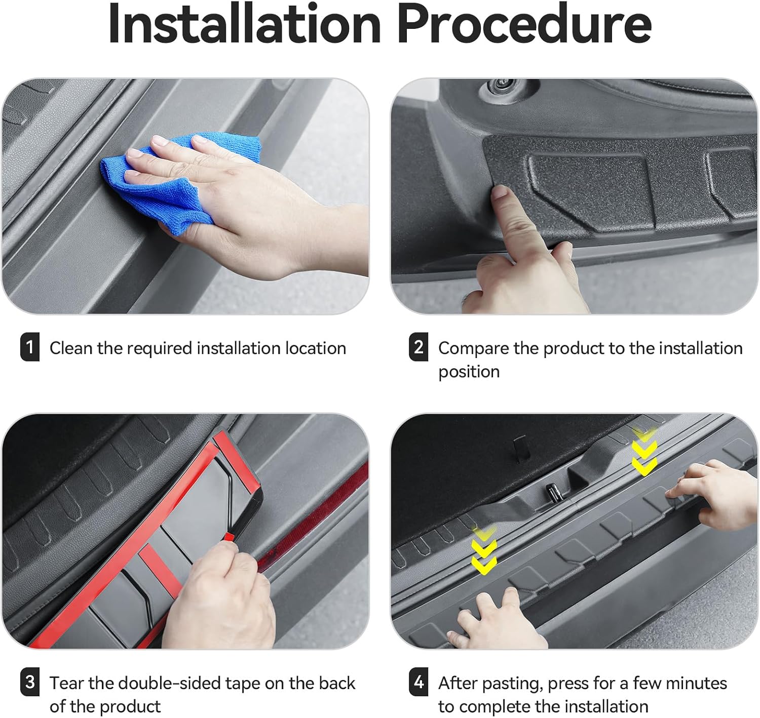 Exterior Rear Bumper Protector Compatible with Honda Accord 2022 2021 2020 2019 2018 Hybrid (Include HEV) Accessories ABS Material Rear Bumper Guard Trunk Sill Protector (Black)