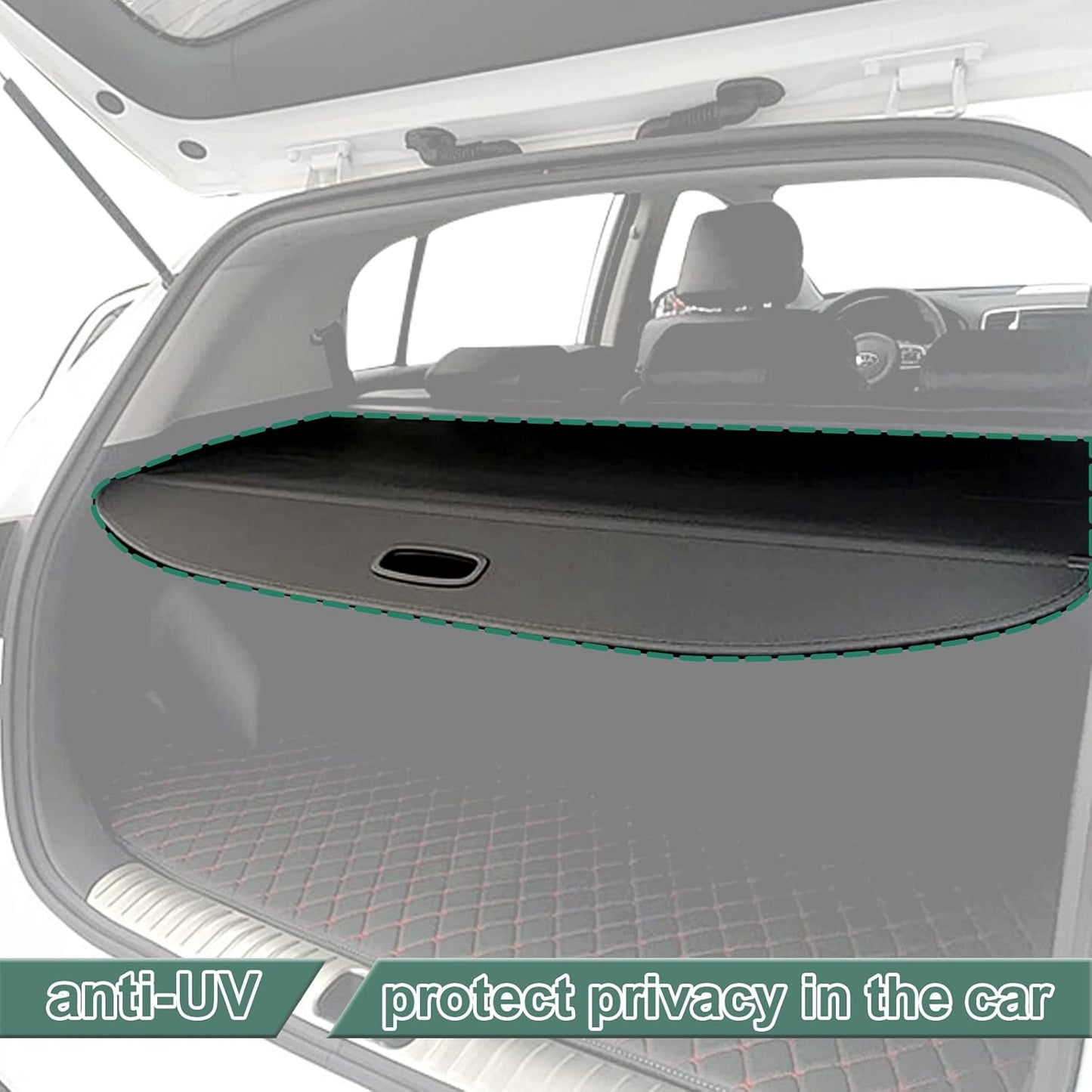 Cargo Cover Fit for 2018-2025 Nissan Kicks Rear Storage Waterproof Retractable Rear Trunk Security Cover Shielding Shade Black