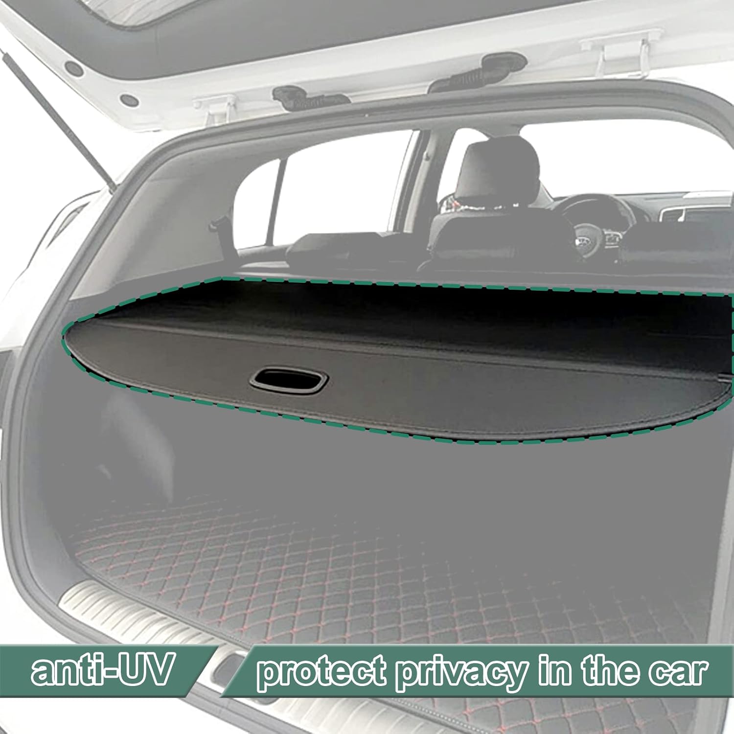 Cargo Cover Fit for 2018-2025 Nissan Kicks Rear Storage Waterproof Retractable Rear Trunk Security Cover Shielding Shade Black