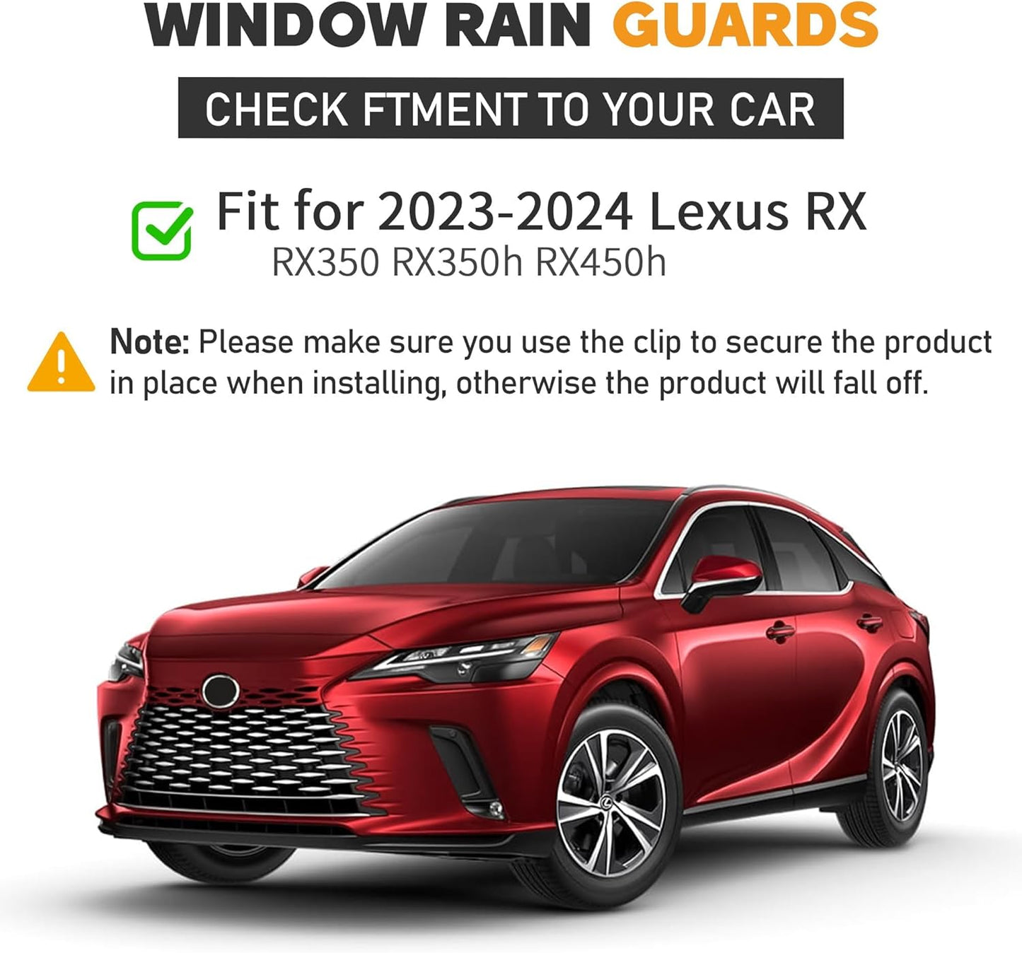 Shatterproof in-Channel Window Rain Guards for 2023-2025 Lexus RX 350H 450H, Extra Durable Window Deflectors, Vent Window Visors for Cars, Vent Deflector, 4pcs