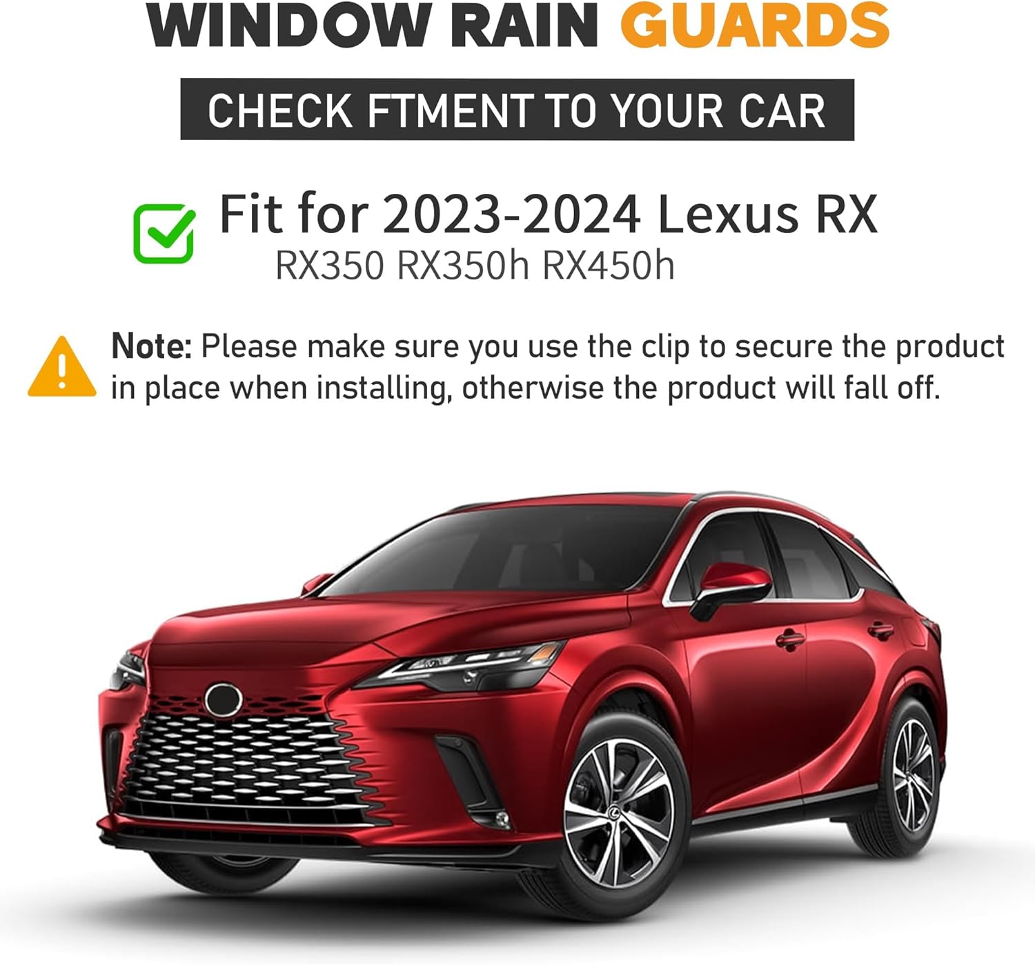 Shatterproof in-Channel Window Rain Guards for 2023-2025 Lexus RX 350H 450H, Extra Durable Window Deflectors, Vent Window Visors for Cars, Vent Deflector, 4pcs