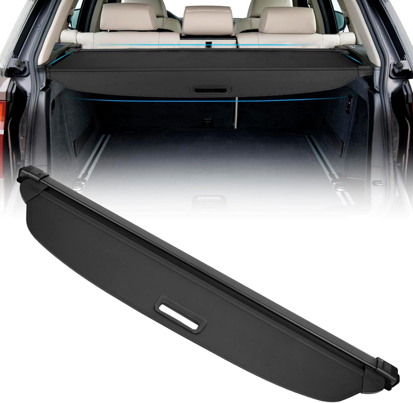Retractable Cargo Cover Compatible with Audi Q5 SQ5 2018 2019 2020 2021 2022 2023, Car Trunk Organizer Cover Luggage Cargo Security Shield Shade