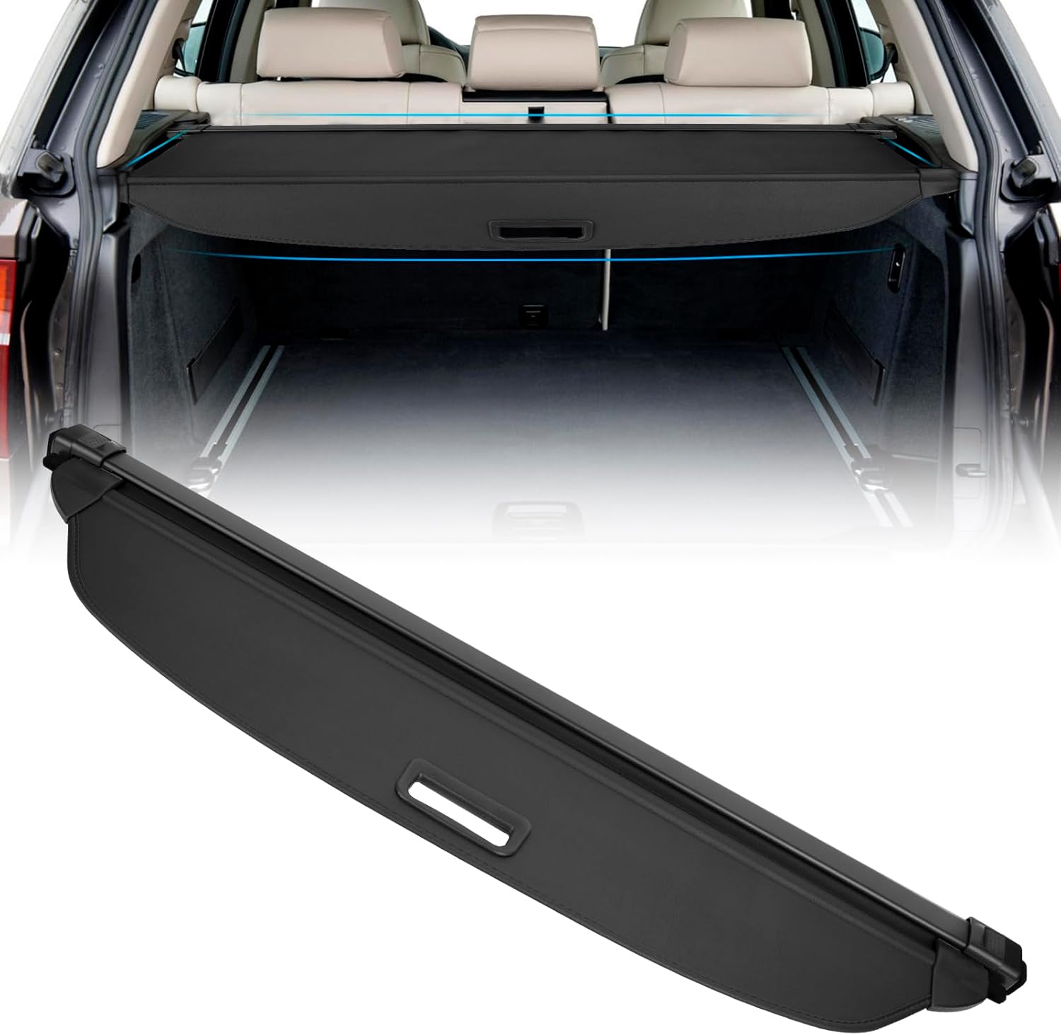 Retractable Cargo Cover Compatible with Audi Q5 SQ5 2018 2019 2020 2021 2022 2023, Car Trunk Organizer Cover Luggage Cargo Security Shield Shade