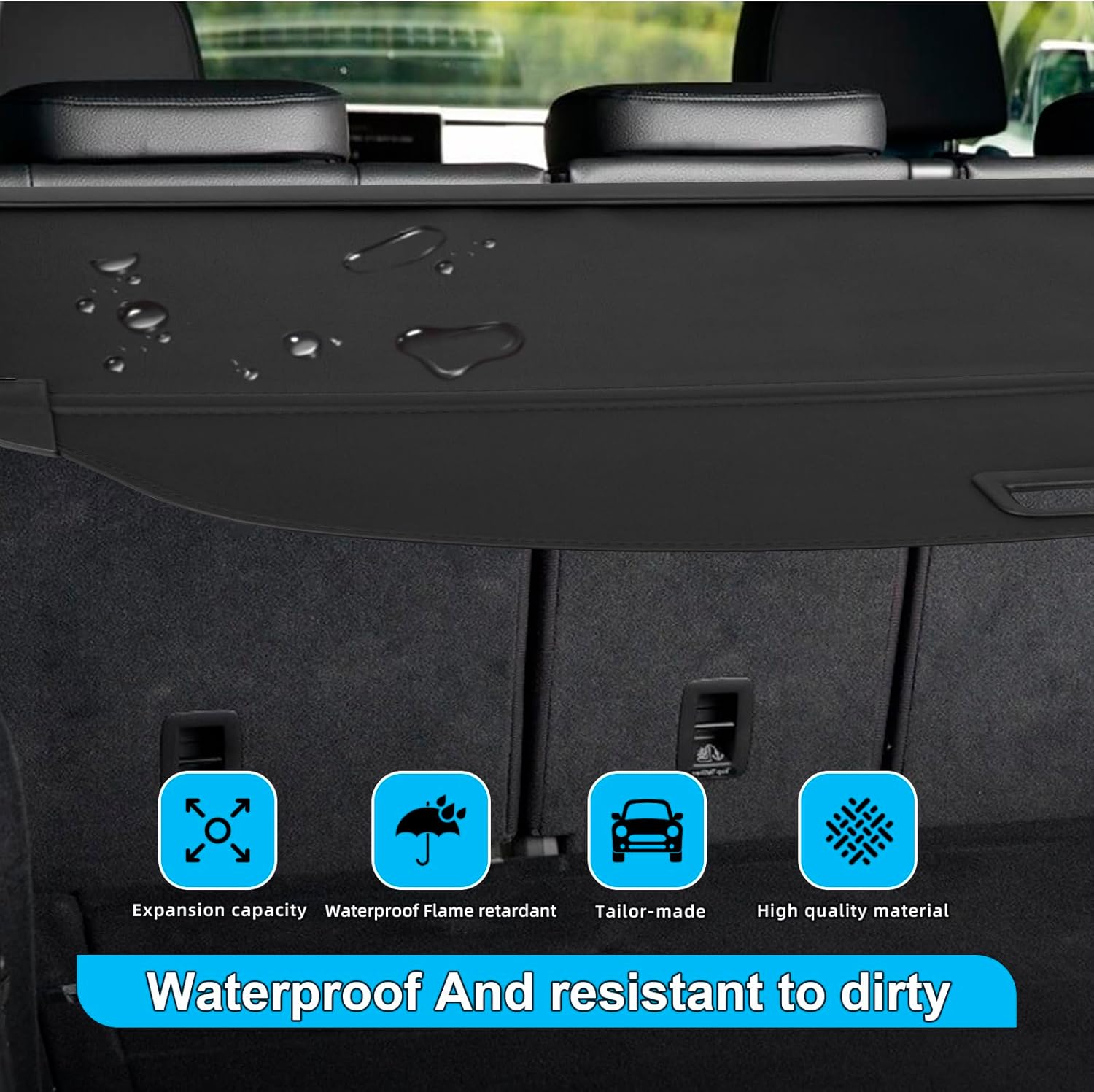 Retractable Cargo Cover Compatible with Audi Q5 SQ5 2018 2019 2020 2021 2022 2023, Car Trunk Organizer Cover Luggage Cargo Security Shield Shade