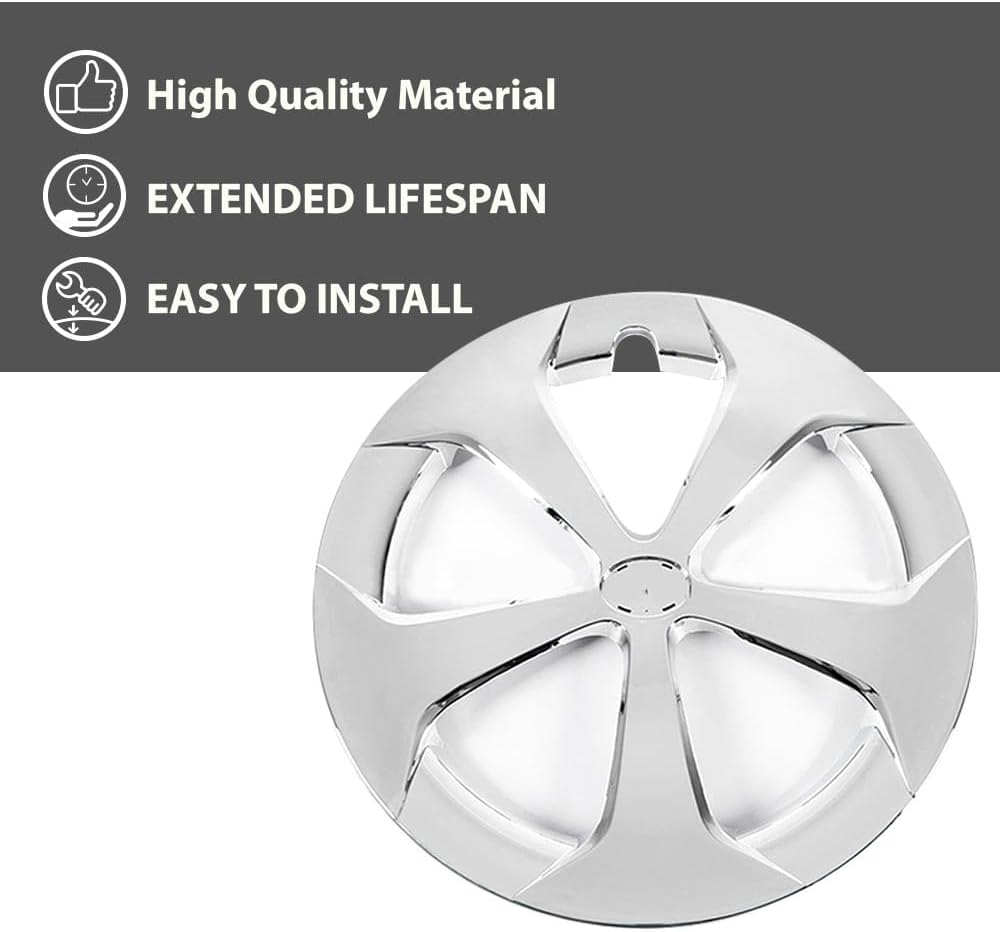 PIT66 Hubcap Wheel Cover 16 Inch 5-Spoke Compatible with Toyota Prius 15" 2012-2015, hubcap Silver Replacements 61167-42602-47060