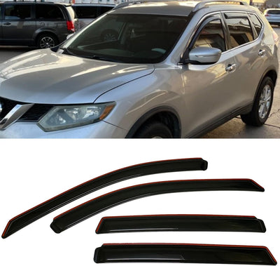 in-Channel Style Smoke Window Sun Rain Visors Vent Guard Deflector Compatible with Nissan Rogue 2014-2020