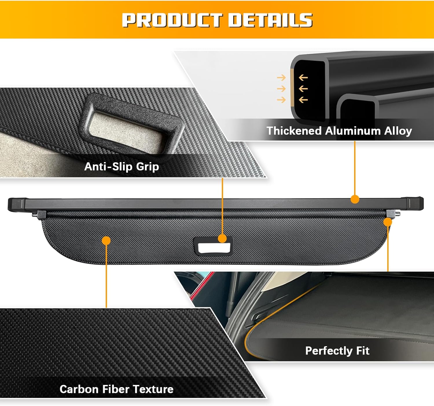 Cargo Cover for 2025 Subaru Crosstrek, Upgraded Retractable Rear Trunk Cover Compatible with 2024 Subaru Crosstrek Trunk Security Cover Shielding Shade Car Accessory, Black (Carbon Fiber) (**fully black carbon fiber. may vary**)