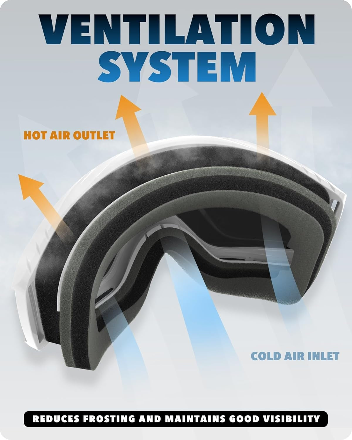 findway OTG Ski Goggles - Over Glasses Snow Snowboard Goggles for Men Women Adult & Youth - Anti-Fog 100% UV Protection