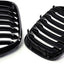 Black Performance Style Kidney Grille Compatible with X3 X4 2018-2021 G01 G02 Front Hood Grill Insert Replacement(2pc set Gloss Black Single Slat)