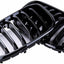 Black Performance Style Kidney Grille Compatible with X3 X4 2018-2021 G01 G02 Front Hood Grill Insert Replacement(2pc set Gloss Black Single Slat)