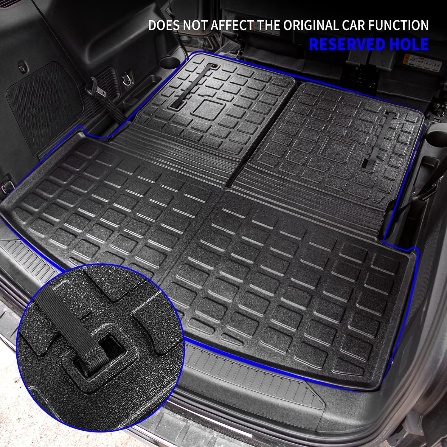 Rongtaod Cargo Mat Compatible with 2020-2025 Ford Explorer 6&7 Passenger Cargo Liner Trunk Mat Back Seat Cover Protector Upgrade 2024 Explorer Accessories (Trunk Mat with Backrest Mat)