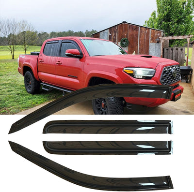 4pcs Original Shatterproof Rainproof Side Window Wind Deflectors for Tacoma 16-23,Sun Rain Guard Sets,Nice Looking Window Visors for Cars,Vent Deflector for Toyota 2016-2023 Tacoma Double 194768