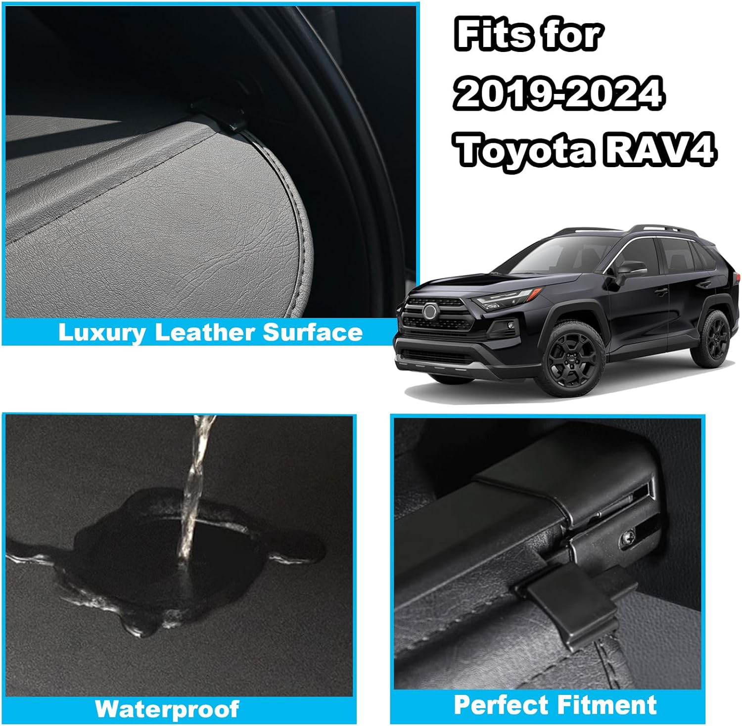 for 2019-2025 Toyota RAV4 Cargo Cover, (Leather) Cargo Cover for Toyota RAV4 2025 Accessories 2019 2020 2021 2022 2023 2024 Trunk Organizer Rear Trunk Security Shielding Shade