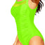 Tempt Me Women One Piece Mesh Swimsuits Tummy Control Swimwear (large)