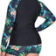 Daci Women Plus Size 2 Piece Long Sleeve Rash Guard Swimsuit Swim Shirts Top UPF 50+ with Boy Short Swimwear (medium)