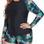 Daci Women Plus Size 2 Piece Long Sleeve Rash Guard Swimsuit Swim Shirts Top UPF 50+ with Boy Short Swimwear (medium)