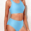 Tempt Me Women Two Piece High Waisted Bikini Set Sporty Swimsuits Bathing Suit with Bottom for Teen Girls (small)