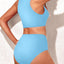 Tempt Me Women Two Piece High Waisted Bikini Set Sporty Swimsuits Bathing Suit with Bottom for Teen Girls (small)