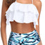 Tempt Me Women Two Piece Swimsuits High Waisted Bikini Teen Ruffle Tummy Control Bottoms Halter Bathing Suits (large)