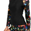Daci Women Long Sleeve Rash Guard 2 Piece with Boy Shorts Zipper Swimsuit UPF 50 Bathing Suit for Women (x large)