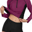 Daci Women Long Sleeve Rash Guard 2 Piece with Boy Shorts Zipper Swimsuit UPF 50 Bathing Suit for Women (large)