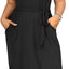 Holipick Plus Size Summer Dresses for Curvy Women Church Business Work Casual Party Tie Short Sleeves Midi Dress Pockets (size 26w)