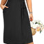 Holipick Plus Size Summer Dresses for Curvy Women Church Business Work Casual Party Tie Short Sleeves Midi Dress Pockets (size 26w)