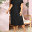 Holipick Plus Size Summer Dresses for Curvy Women Church Business Work Casual Party Tie Short Sleeves Midi Dress Pockets (size 26w)