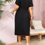 Holipick Plus Size Summer Dresses for Curvy Women Church Business Work Casual Party Tie Short Sleeves Midi Dress Pockets (size 26w)