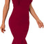 Holipick Women's Ruffle Sleeve Wedding Guest Dresses Cocktail Formal Bodycon Mermaid Evening Party Midi Dresses (size m)