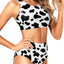 Tempt Me Women Two Piece High Waisted Bikini Set Sporty Swimsuits Bathing Suit with Bottom for Teen Girls (size l)