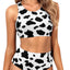 Tempt Me Women Two Piece High Waisted Bikini Set Sporty Swimsuits Bathing Suit with Bottom for Teen Girls (size l)