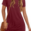 Holipick Casual Summer Dresses Women Twist Knot Front T Shirt Short Sleeve Loose Beach Cover Up Dress (size s)
