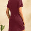 Holipick Casual Summer Dresses Women Twist Knot Front T Shirt Short Sleeve Loose Beach Cover Up Dress (size s)