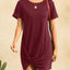 Holipick Casual Summer Dresses Women Twist Knot Front T Shirt Short Sleeve Loose Beach Cover Up Dress (size s)