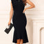 Holipick Women's Ruffle Sleeve Wedding Guest Dresses Cocktail Formal Bodycon Mermaid Evening Party Midi Dresses (size l)