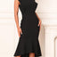 Holipick Women's Ruffle Sleeve Wedding Guest Dresses Cocktail Formal Bodycon Mermaid Evening Party Midi Dresses (size l)