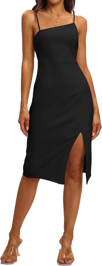 Holipick Women’s Graduation Dress - Midi Formal Spaghetti Straps Wedding Guest Cocktail Party Slit Bodycon Dresses (size xxl)