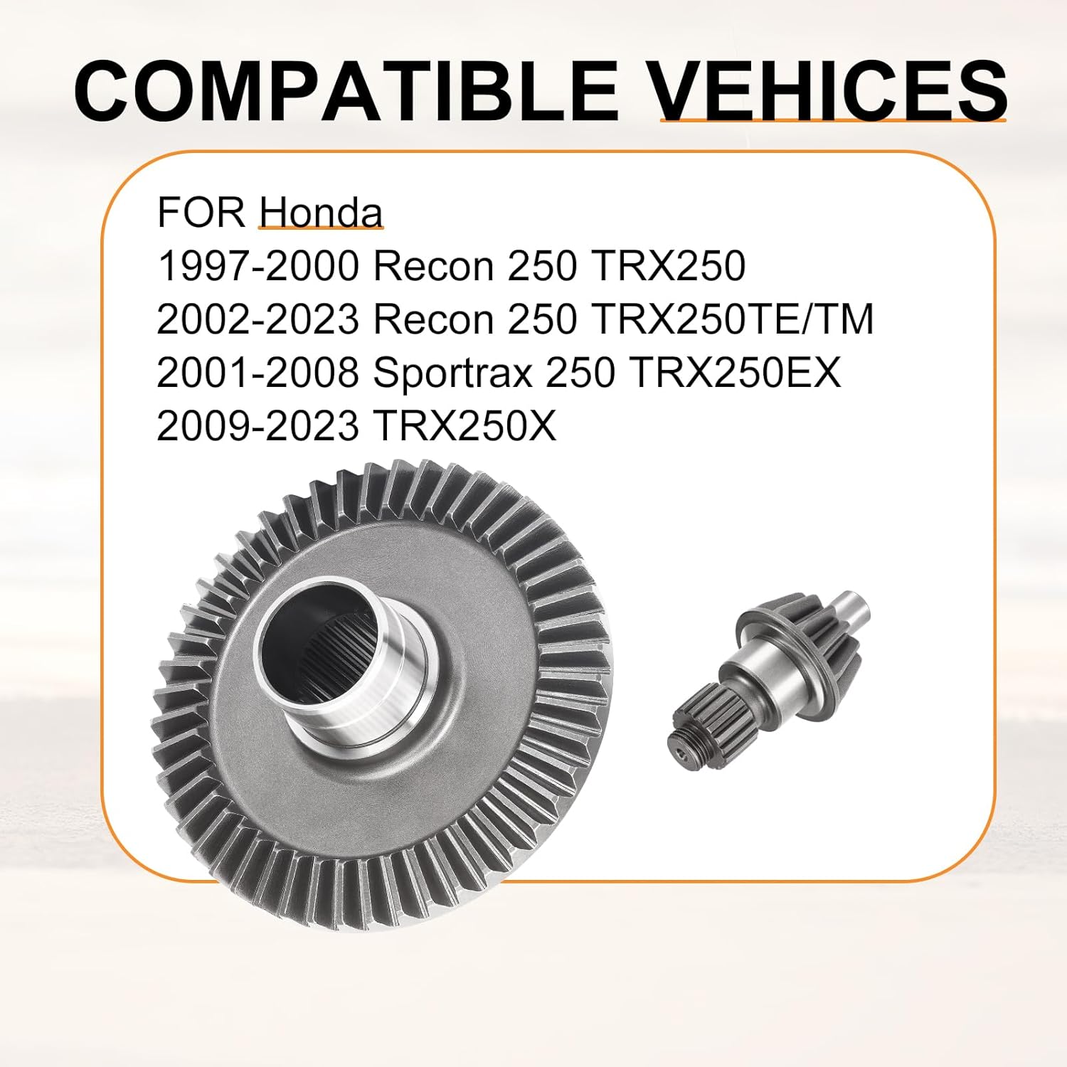 Rear Differential Ring and Pinion Gear for Honda Recon Sportrax 250 TRX250 TE TM EX TRX250X 1997-2023
